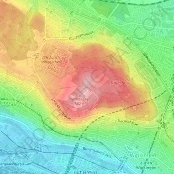 Chäferberg topographic map, elevation, terrain