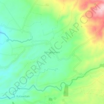 Hinaplanan topographic map, elevation, terrain