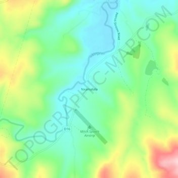 Nxamalala topographic map, elevation, terrain