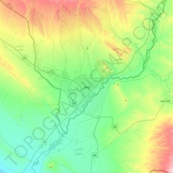 Kalar topographic map, elevation, terrain