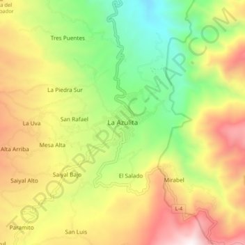 La Azulita topographic map, elevation, terrain