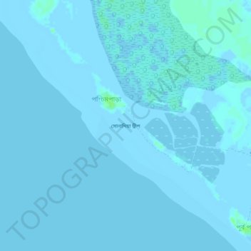 Sonadia Island topographic map, elevation, terrain