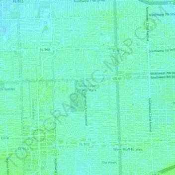 Silver Court Trailer Park topographic map, elevation, terrain