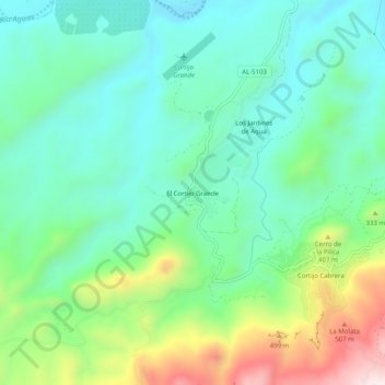 El Cortijo Grande topographic map, elevation, terrain