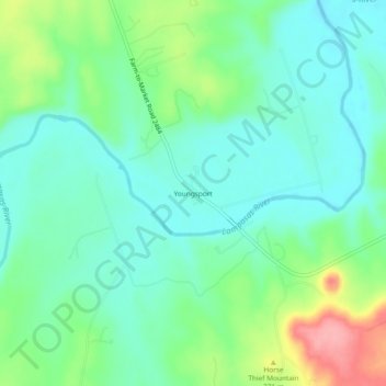 Youngsport topographic map, elevation, terrain