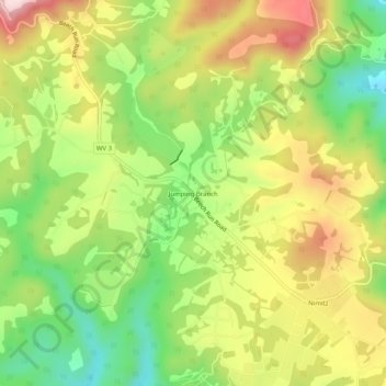 Jumping Branch topographic map, elevation, terrain