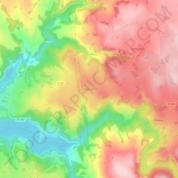 Touluch topographic map, elevation, terrain