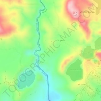 Kyatwa Volcanic Field topographic map, elevation, terrain