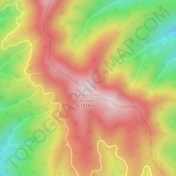 Balsam Mountain topographic map, elevation, terrain