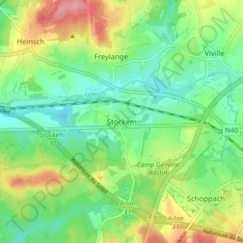 Stockem topographic map, elevation, terrain