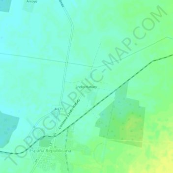 Indio Hatuey topographic map, elevation, terrain