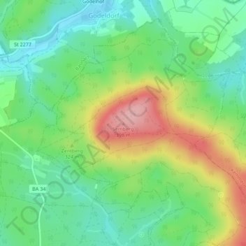 Semberg topographic map, elevation, terrain