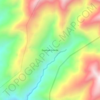Guadual Grande topographic map, elevation, terrain