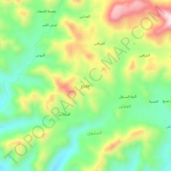 Al Afra` topographic map, elevation, terrain