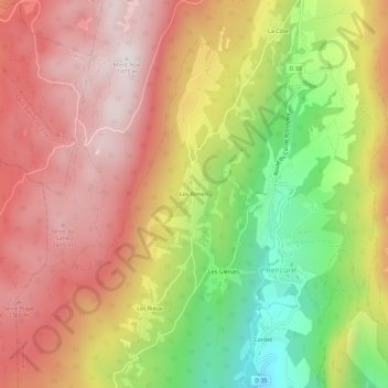 Les Rimets topographic map, elevation, terrain