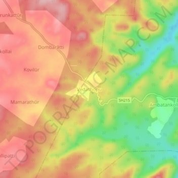 Vedathopu topographic map, elevation, terrain