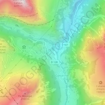 Baretge topographic map, elevation, terrain