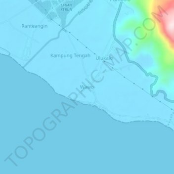Wawo topographic map, elevation, terrain