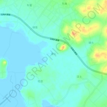 Daitou topographic map, elevation, terrain