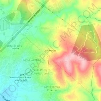 San Marcos topographic map, elevation, terrain