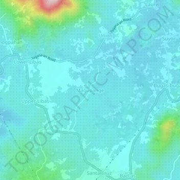 Magupange topographic map, elevation, terrain