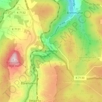 Kühberg topographic map, elevation, terrain