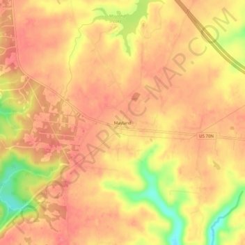 Mayland topographic map, elevation, terrain