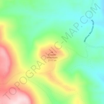 Copper Mountain topographic map, elevation, terrain