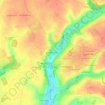 Les Sables d'Olonne topographic map, elevation, terrain
