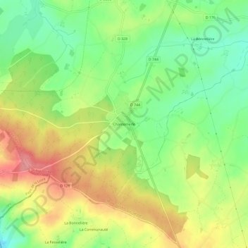 Chantemerle topographic map, elevation, terrain