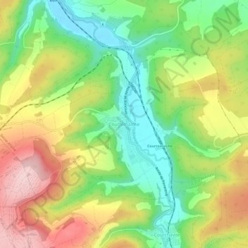 Courtemaîche topographic map, elevation, terrain