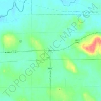 Flanders topographic map, elevation, terrain