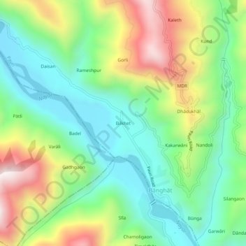 Bilkhet topographic map, elevation, terrain