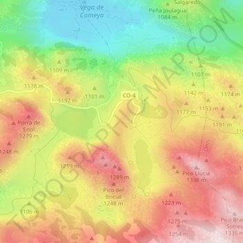 Mirador de La Picota topographic map, elevation, terrain