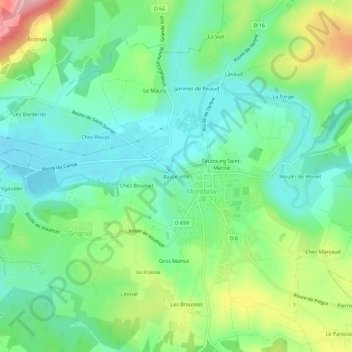 Basse-Ville topographic map, elevation, terrain