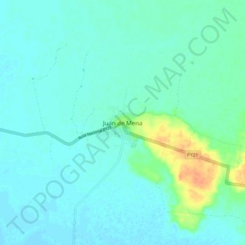 Juan de Mena topographic map, elevation, terrain