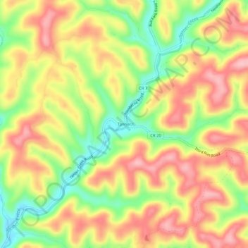 Tanner topographic map, elevation, terrain