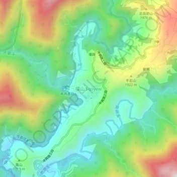 Huanshan topographic map, elevation, terrain