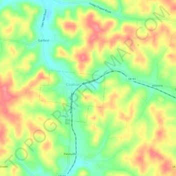 Englishville topographic map, elevation, terrain