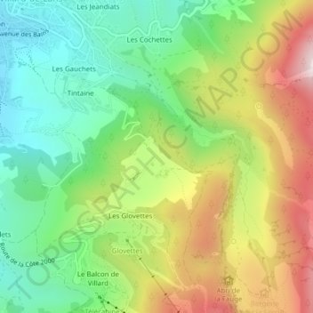 Les Clots topographic map, elevation, terrain