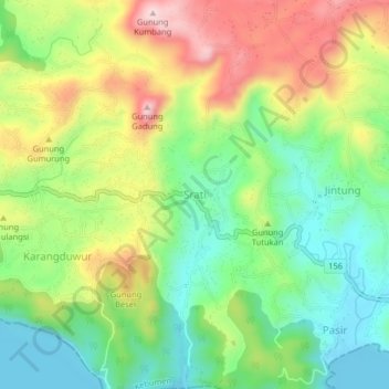 Srati topographic map, elevation, terrain