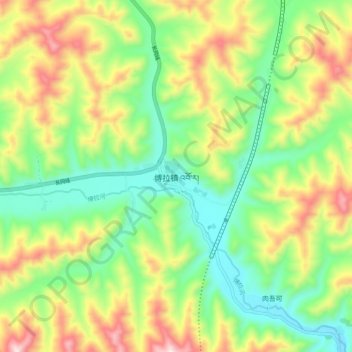 Bola topographic map, elevation, terrain