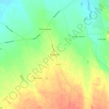 Miraflores topographic map, elevation, terrain