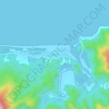Kwoor topographic map, elevation, terrain