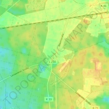 Lintzel topographic map, elevation, terrain