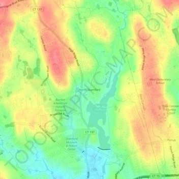 North Stamford topographic map, elevation, terrain