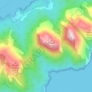 The Hazards topographic map, elevation, terrain