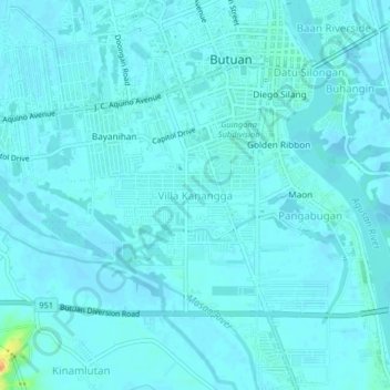 Villa Kanangga topographic map, elevation, terrain