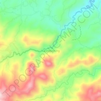 Karanglayung topographic map, elevation, terrain