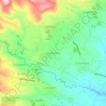 Samarang topographic map, elevation, terrain